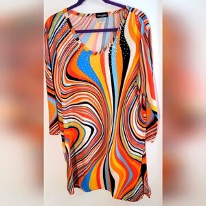 Colorful Blingy Tunic Top